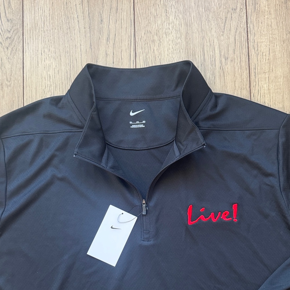NWT Nike Golf Men’s 1/4 Zip Pullover Long Sleeve 3XL Black Live! Comfort Shirt
